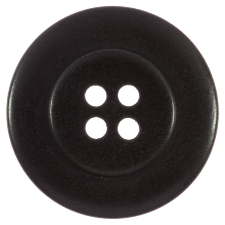 Steinnussknopf in matt Schwarz mit Versenkung für Faden 23mm
