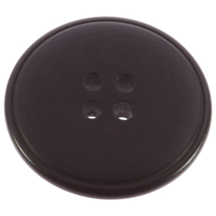 Steinnussknopf in Schwarz mit schmalem Rand (beidseitig verwendbar) 23mm