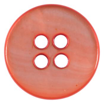 Perlmuttknopf aus MOP-Muschel in Rot mit breitem Rand