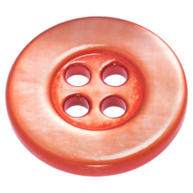 Perlmuttknopf aus MOP-Muschel in Rot mit breitem Rand 13mm