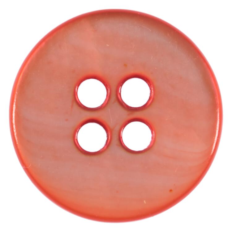 Perlmuttknopf aus MOP-Muschel in Rot mit breitem Rand 13mm