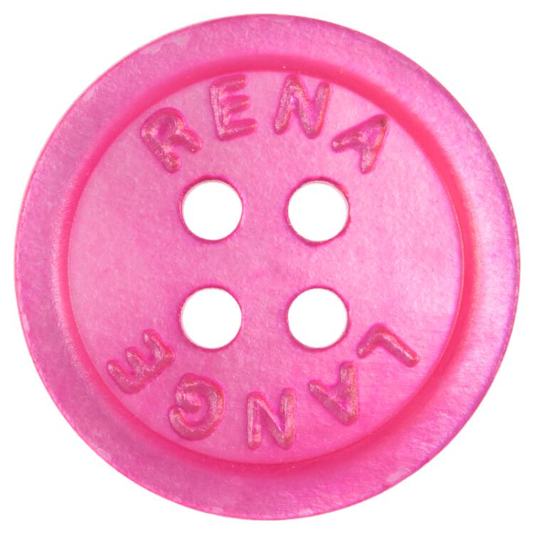 Perlmuttknopf in Rosa mit "RENA LANGE"-Beschriftung