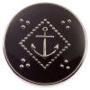 Maritimer Knopf aus Kunststoff in Schwarz mit silbernem Anker
