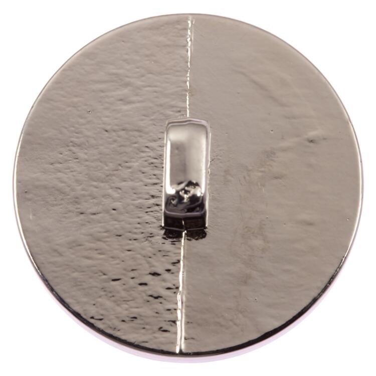Maritimer Knopf aus Kunststoff in Schwarz mit silbernem Anker 15mm