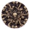 Metallknopf in Altgold mit floralem Muster