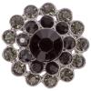 3-stöckiger Zierknopf besetzt mit schwarzen und grauen Steinen