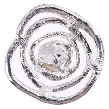 Schmuckknopf in Silber in abstrakter Form mit Perle