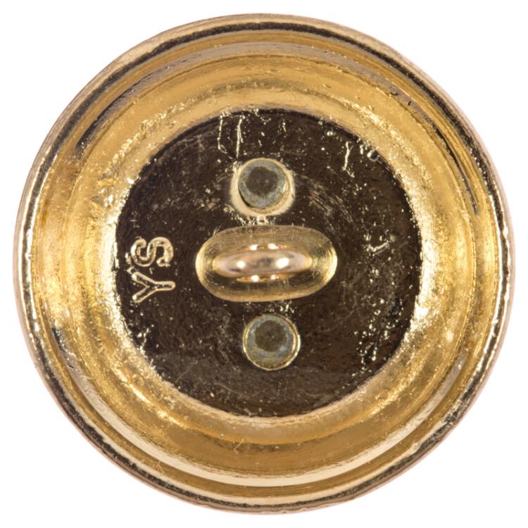Metallknopf in Gold mit Wappen-Einsatz in Messing