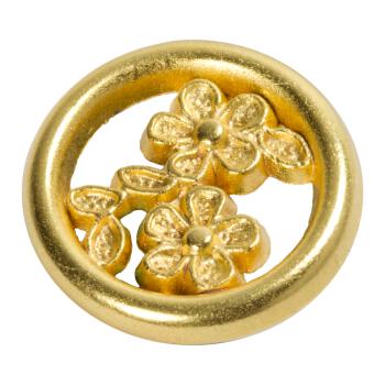 Goldener Metallknopf - innen Blumenform