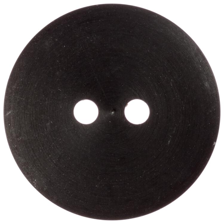 Schwarzer Kunststoffknopf matt mit Ringen in Silber 15mm
