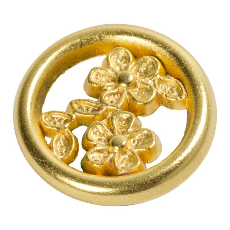 Goldener Metallknopf - innen Blumenform 18mm