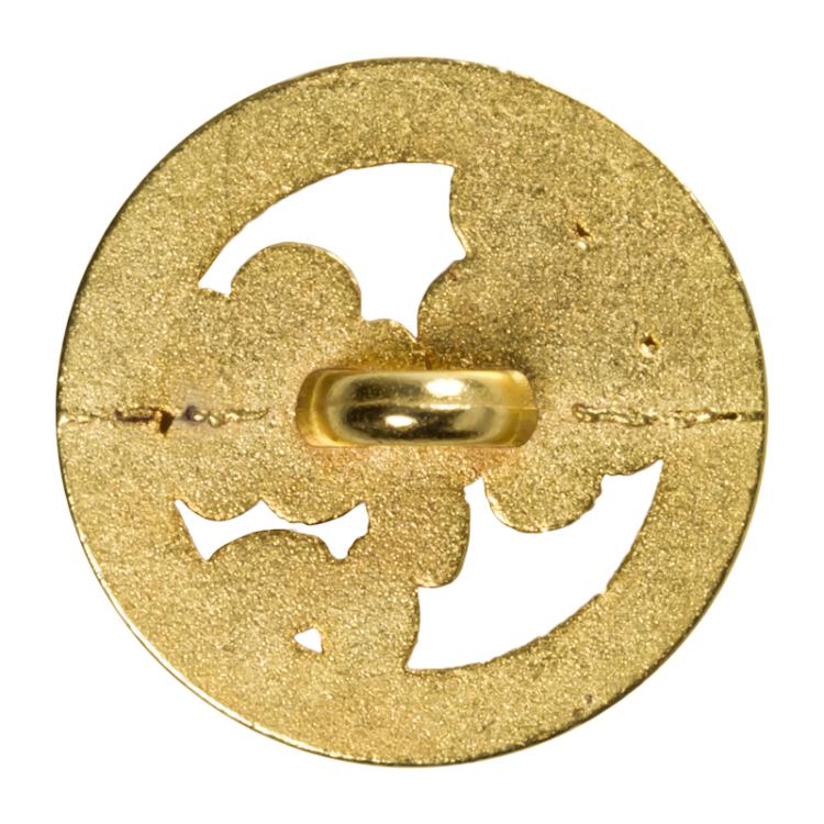 Goldener Metallknopf - innen Blumenform 18mm