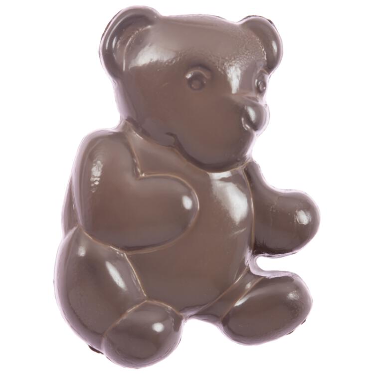Kinderknopf - Teddybär in Braun 18mm