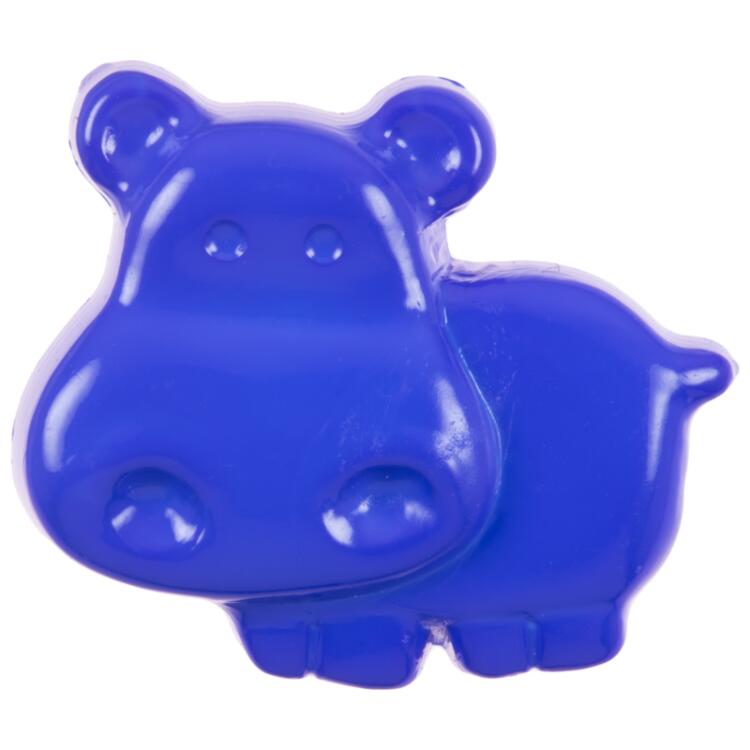 Kinderknopf - Nilpferd in Blau 18mm