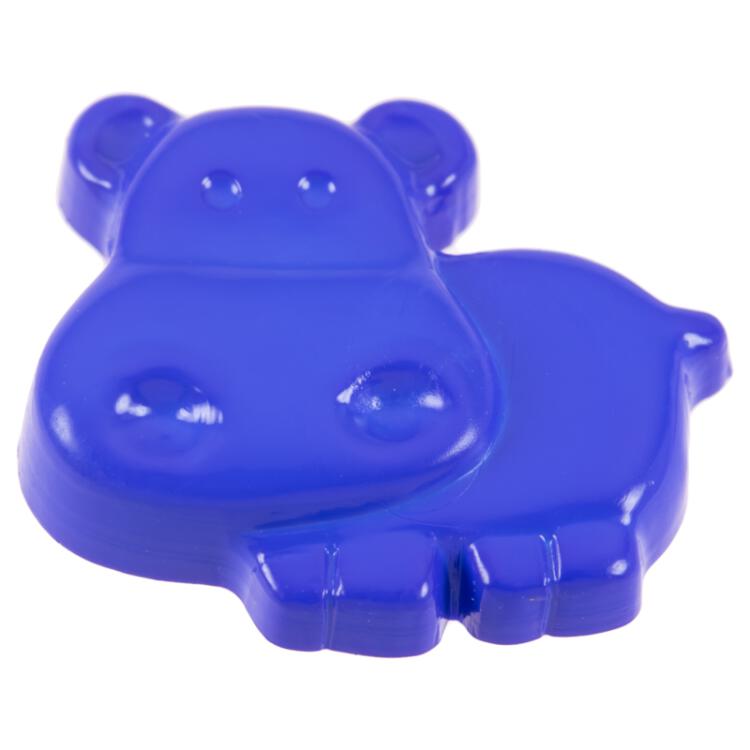 Kinderknopf - Nilpferd in Blau 18mm