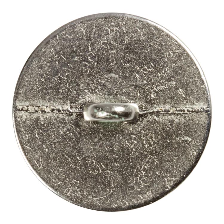Silberner Metallknopf, Vorderseite emailliert und gelasert 20mm