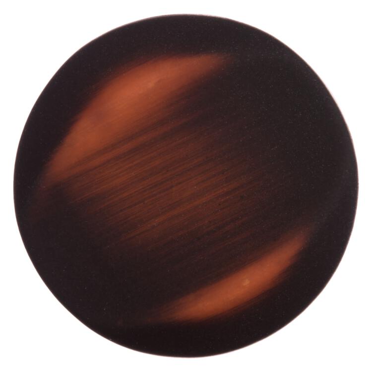 Kunststoffknopf in Samtoptik Farbverlauf orange schwarz 23mm