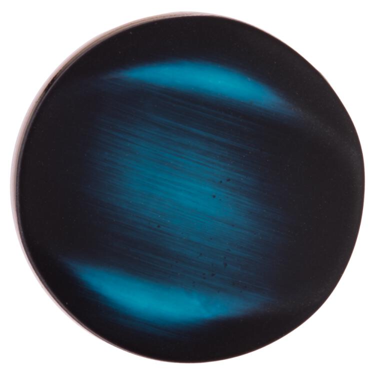 Kunststoffknopf in Samtoptik Farbverlauf blau schwarz 18mm