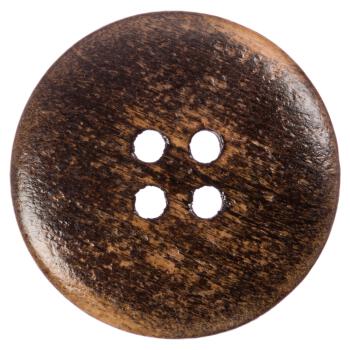 Holzknopf mit klassischem Rand braun gefärbt in Vintage-Look