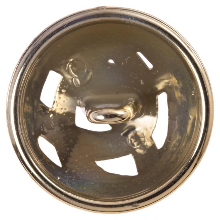 Kunststoffknopf in Metalloptik in Gold mit Durchbruchmotiv 18mm
