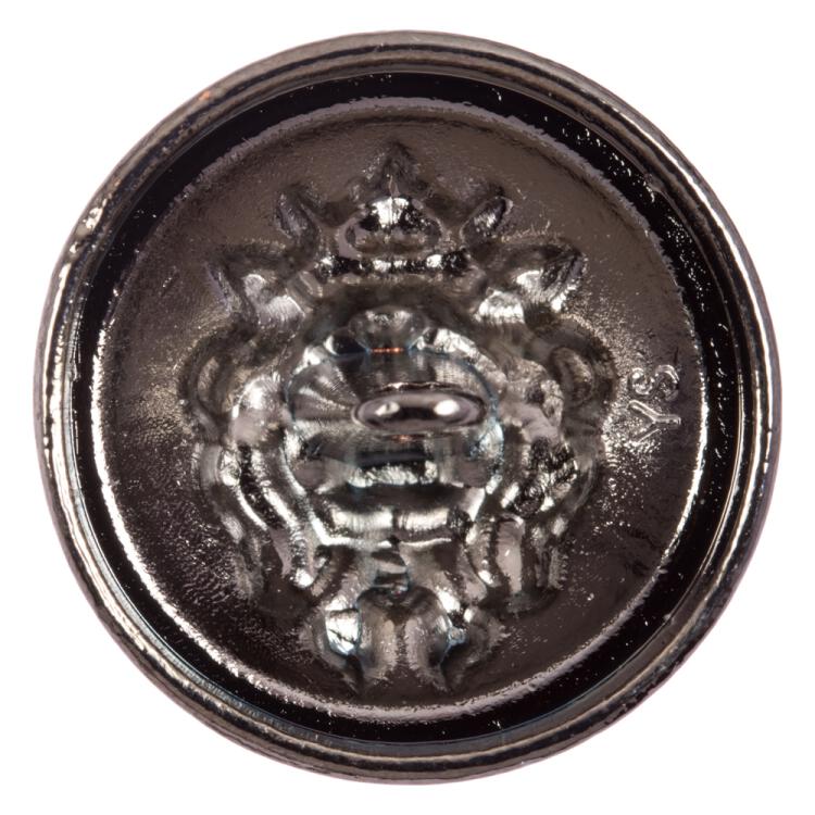 Metallknopf mit Löwenkopf in Grau 23mm