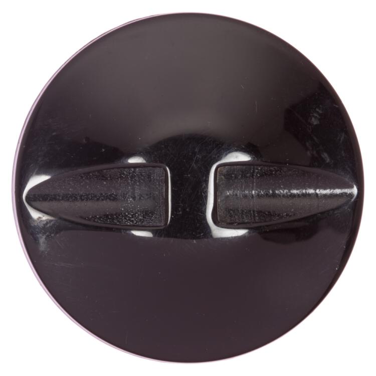 Schmuckknopf aus metallischem Mantel in Grau mit Kunststoffkern in Perlmuttweiß 38mm
