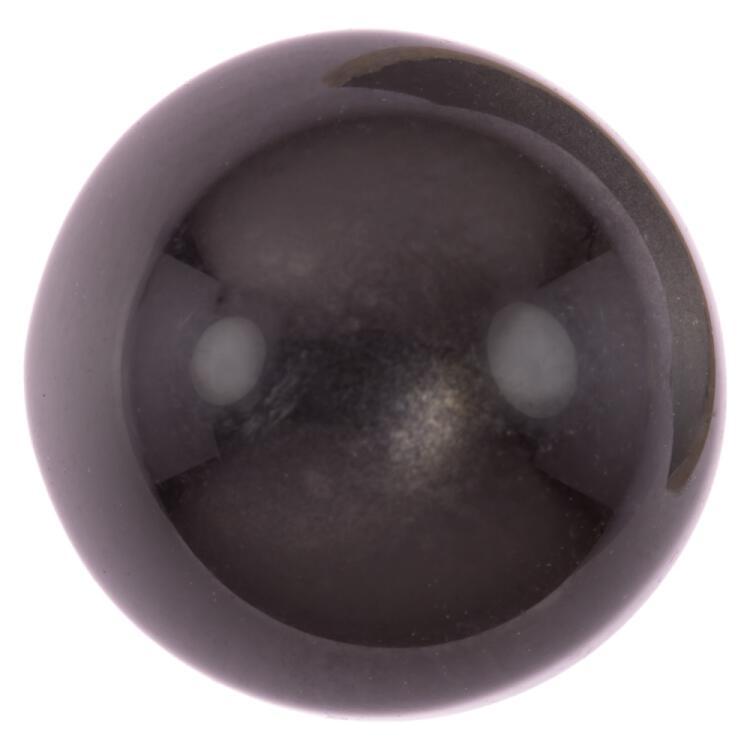 Blusenknopf aus Kunststoff Halbkugel mit Metallöse in Perlmuttschwarz