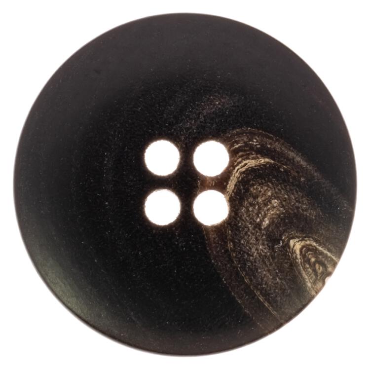 Hornknopf leicht geschüsselt in Schwarz mit schöner Maserung 18mm