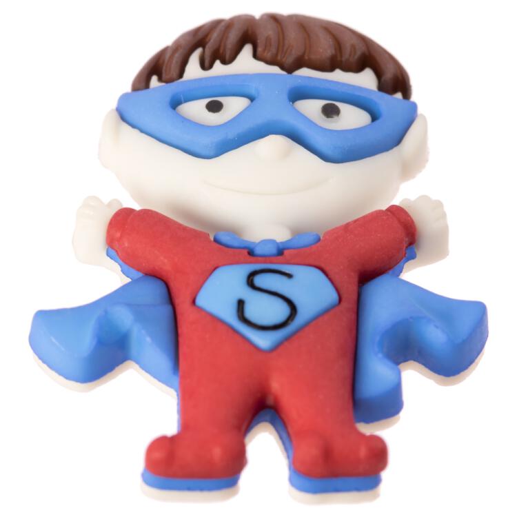 Kinderknopf - Superman in Rot-Blau