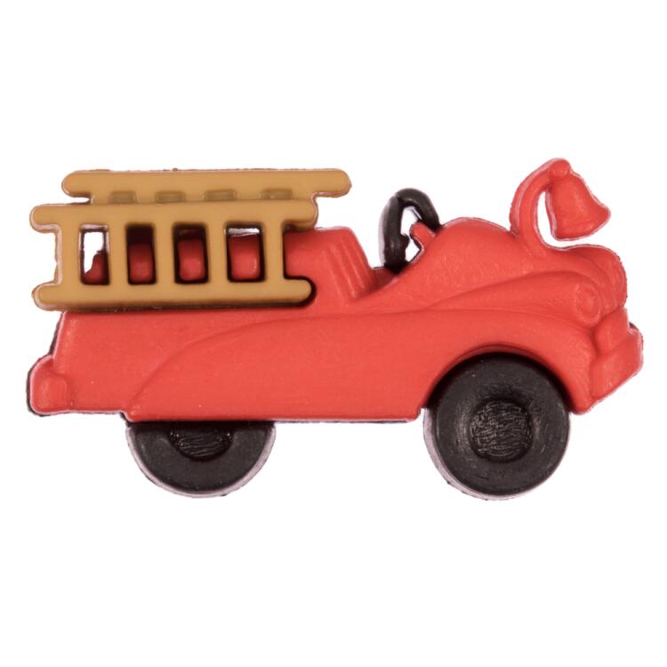 Kinderknopf - Feuerwehrauto in Rot 28mm