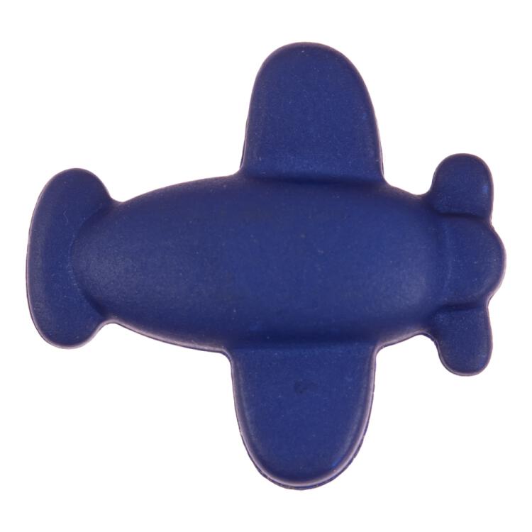 Kinderknopf - blaues Flugzeug 18mm