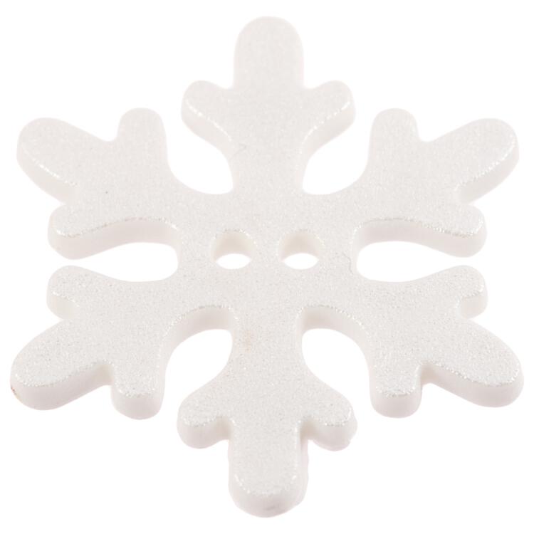 Weihnachtsknopf - weiße Schneeflocke in Frozen Look 20mm