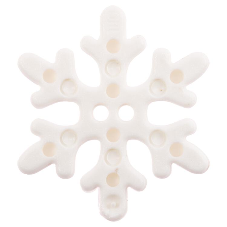 Weihnachtsknopf - weiße Schneeflocke in Frozen Look 20mm