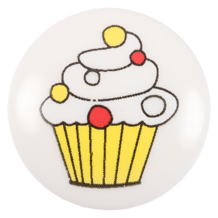 Kinderknopf - das leckere Cupcake in Gelb 18mm