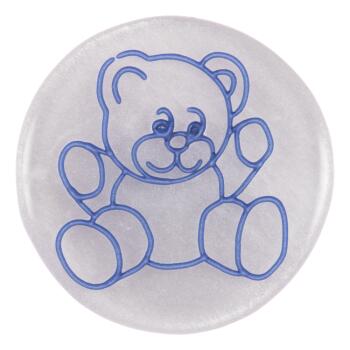 Kinderknopf aus Perlmuttimitat mit Teddybär-Motiv in...