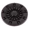 Schwarzer Kunststoffknopf mit floralem Ziermotiv