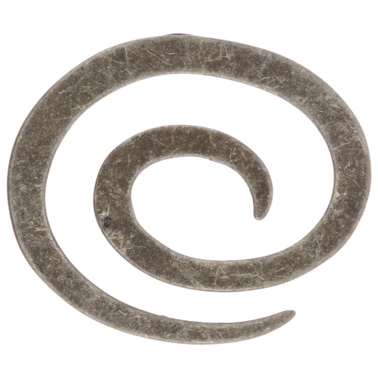 Zierteil-Verschluss aus Metall Spirale in Altsilber 50mm
