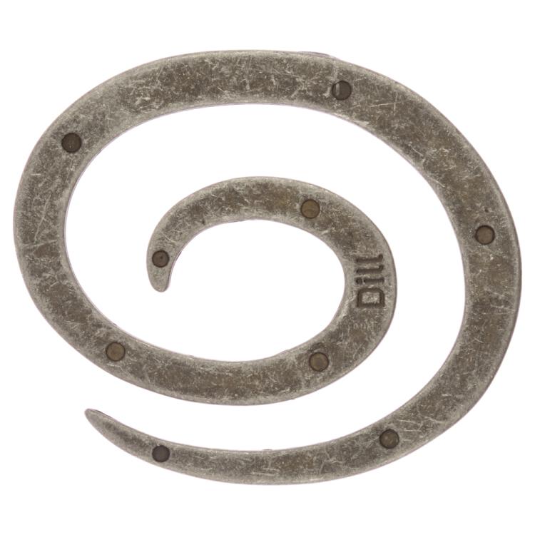 Zierteil-Verschluss aus Metall Spirale in Altsilber 50mm