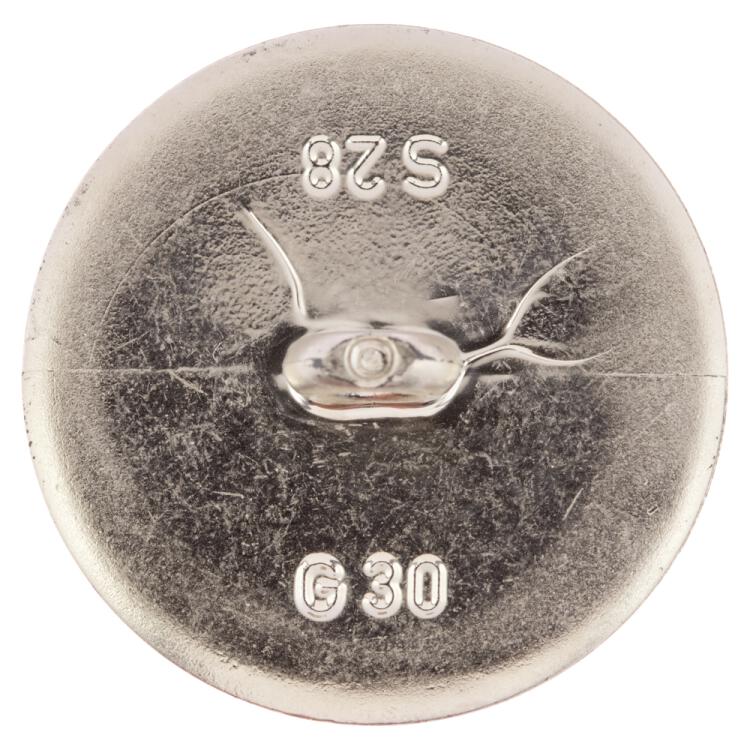 Maritimer Kunststoffknopf in Silber mit Anker-Motiv 15mm