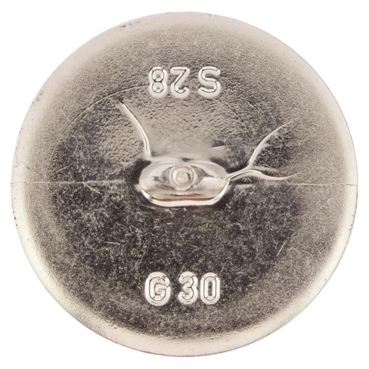 Maritimer Kunststoffknopf in Silber mit Anker-Motiv 25mm