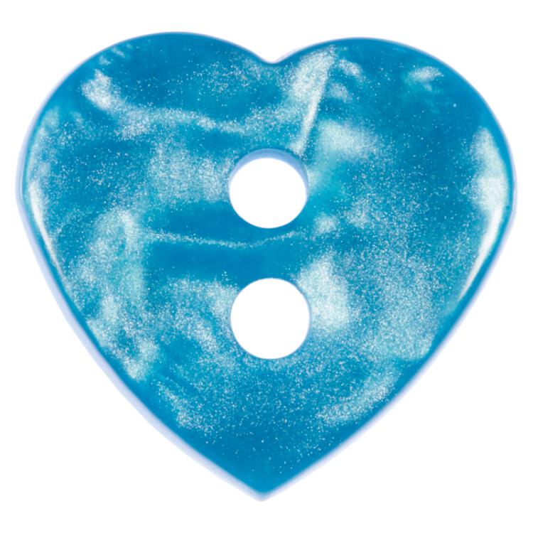 Herzknopf aus Kunststoff in Hellblau
