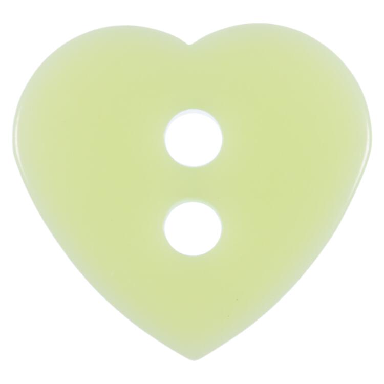 Herzknopf aus Kunststoff in Salatgrün 13mm