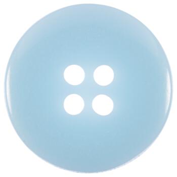 Kunststoffknopf geschüsselt in Hellblau mit Innenring in Lila-Weiß