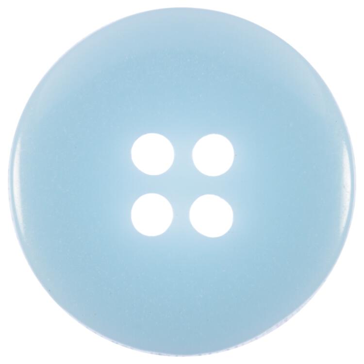 Kunststoffknopf geschüsselt in Hellblau mit Innenring in Lila-Weiß 13mm