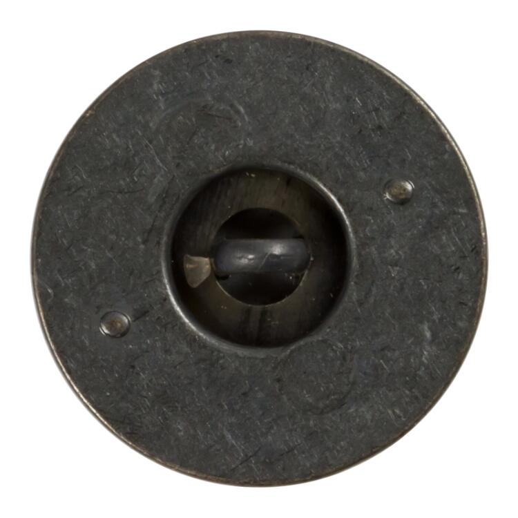 Schwarzer Ösenknopf mit Metallrand  18mm