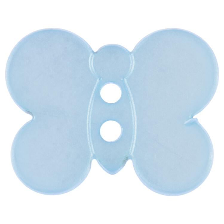 Kinderknopf - Schmetterling aus Kunststoff in Hellblau 20mm