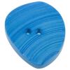 Tropfenförmiger Kunststoffknopf mit gerillter Oberfläche in Hellblau