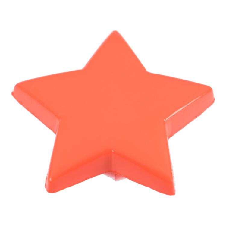 Kinderknopf - orangefarbener Stern aus Kunststoff