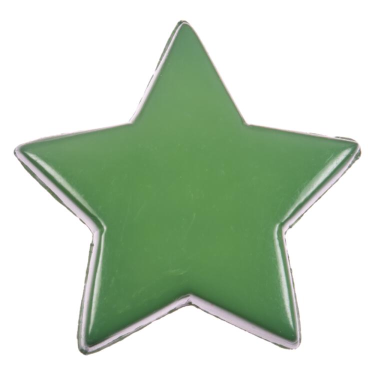 Kinderknopf - grüner Stern aus Kunststoff 13mm