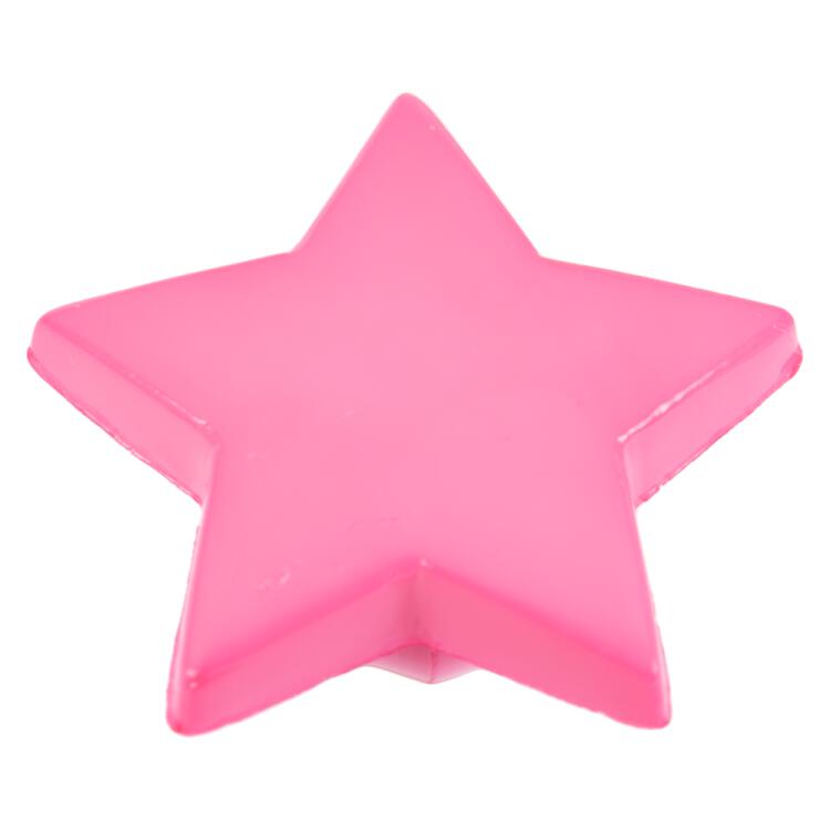 Kinderknopf - Stern aus Kunststoff in Rosa 13mm